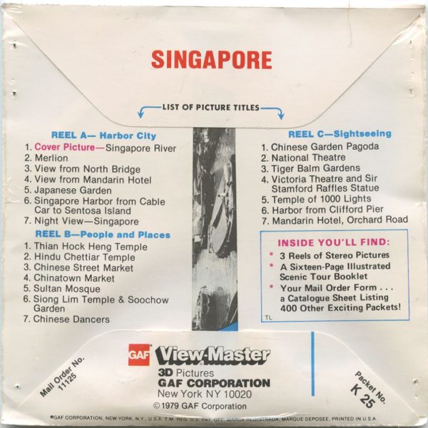 Singapore - View-Master 3 Reel Packet - 1979 - vintage - K25-G6 Online Hot Sale