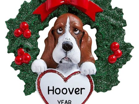 Basset Hound Wreath Christmas Ornament For Discount