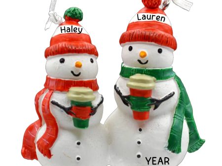 Snowman Couple 3D Christmas Ornament Discount