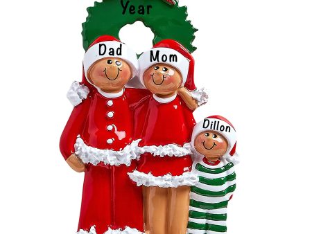 Ethnic Family of 3 Christmas Ornament Fashion