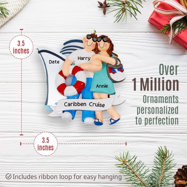 Cruise Ship Love Couple Christmas Ornament Discount