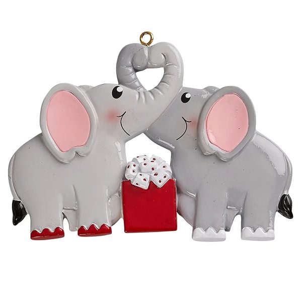 Elephant Love Couple Christmas Ornament Online Hot Sale