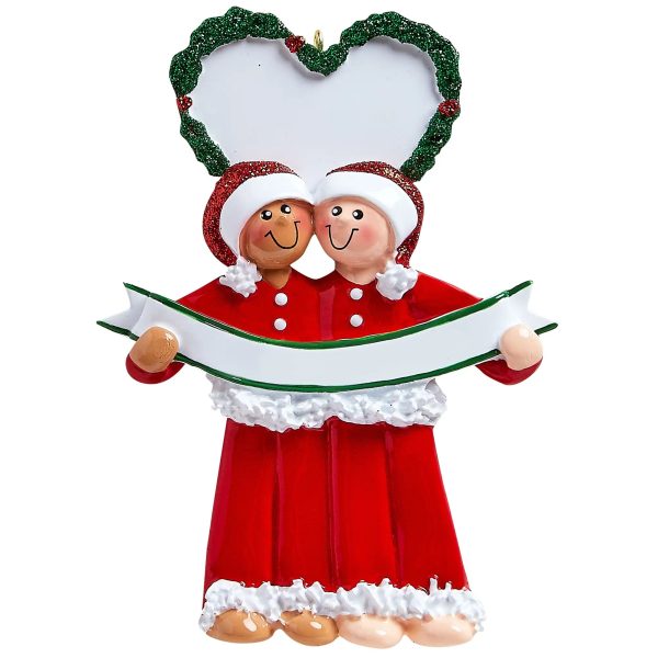 Interracial Couple PJs Christmas Ornament Cheap