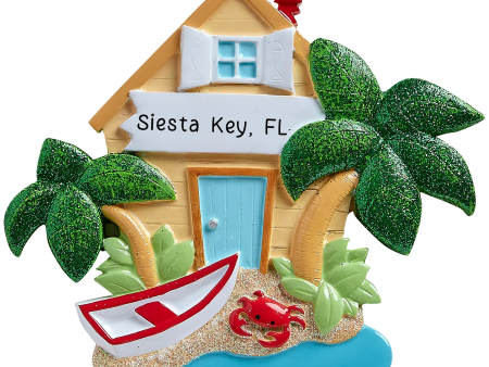 Beach House Vacation Personalized Ornament For Cheap