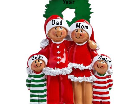 Ethnic Family of 4 Christmas Ornament Online Hot Sale