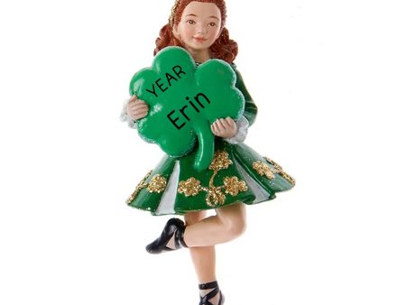 Irish Dancing Christmas Ornament - Holding Shamrock For Sale