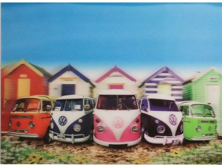 Colorful Classic VW buses - 3D Lenticular Poster - 12x16 -  NEW Fashion