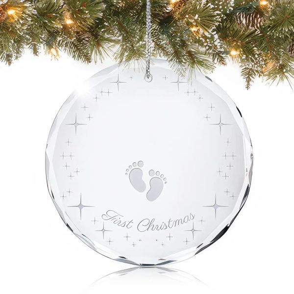 Baby s First Personalized Ornament - Footprints & Stars Online now