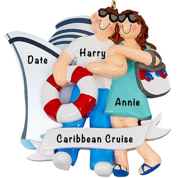 Cruise Ship Love Couple Christmas Ornament Discount