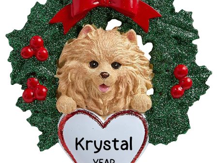 Pomeranian Wreath Christmas Ornament Supply