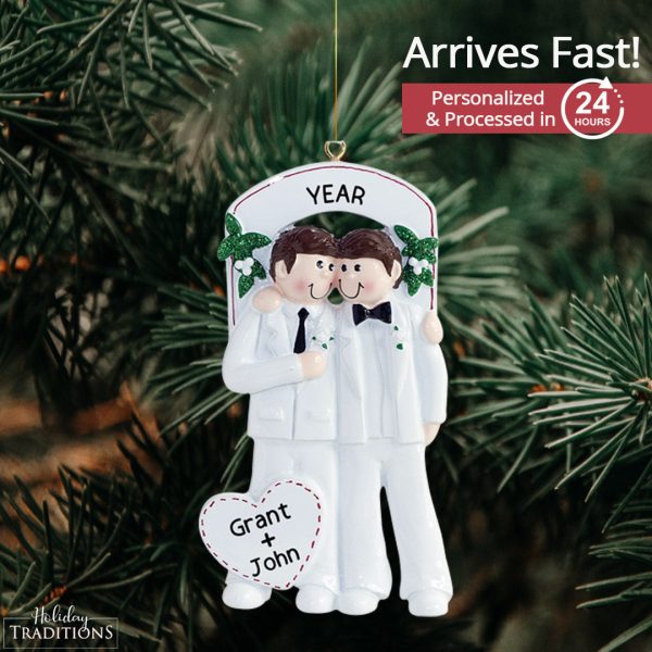 Gay Couple Male Wedding Personalized Ornament Online now