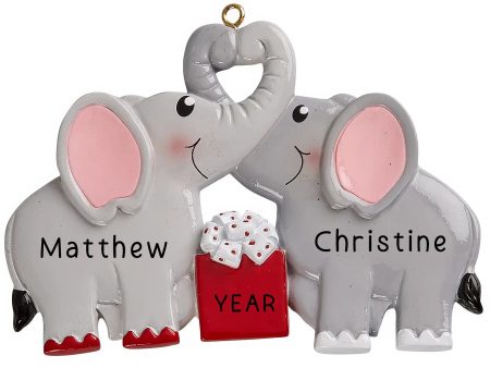 Elephant Love Couple Christmas Ornament Online Hot Sale