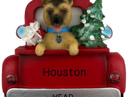 German Shepherd Vintage Truck Christmas Ornament on Sale