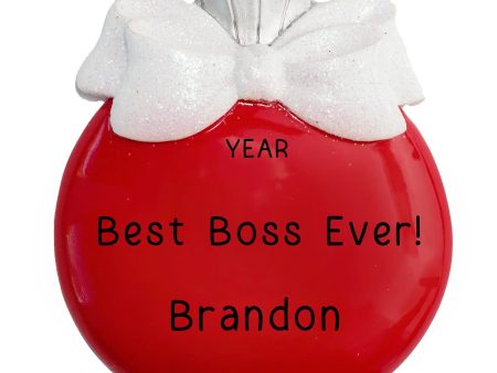 Red Glitter Ball Personalized Ornament Online Hot Sale