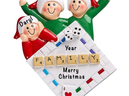 Game Night Family of 3 Christmas Ornament Hot on Sale