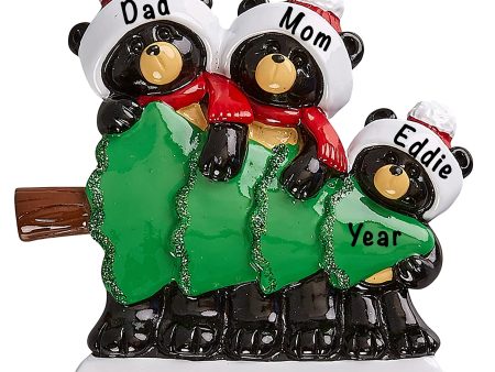 Black Bear Family of 3 Christmas Ornament Sale