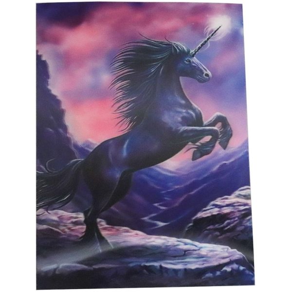 Black Unicorn - 3D Lenticular Poster - 12x16 Print - NEW Online Hot Sale