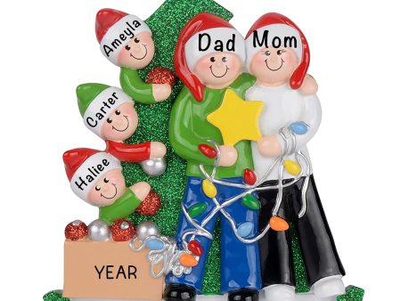 Decorating The Tree Family of 5 Christmas Ornament Online Hot Sale