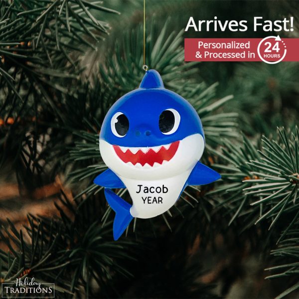 Baby Shark - Daddy Shark Blue Christmas Ornament For Cheap