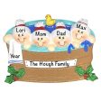 Hot Tub Family of 4 Personalized Ornament on Sale