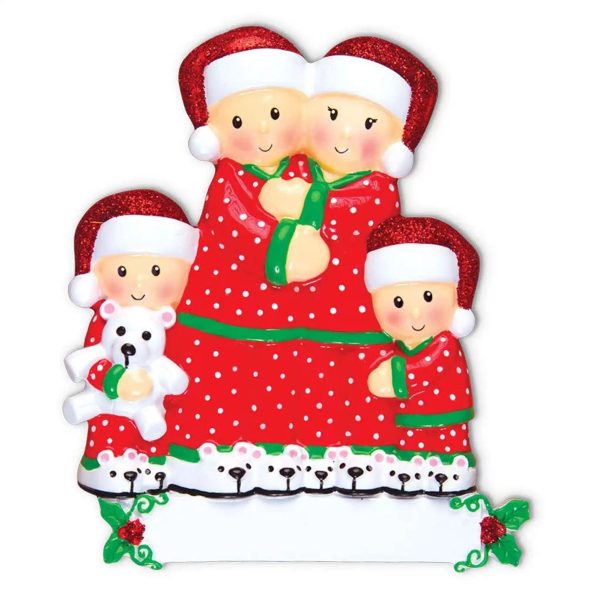 Pajama Family of 4 Personalized Ornament on Sale