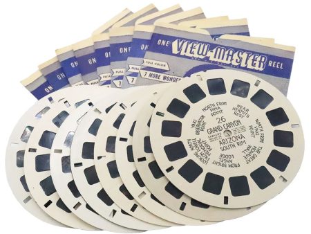 View-Master Grand Canyon Collection - 8 White Hand Lettered Reels - vintage Supply