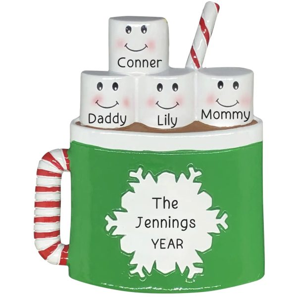 Hot Chocolate Family of 4 Christmas Ornament Online now