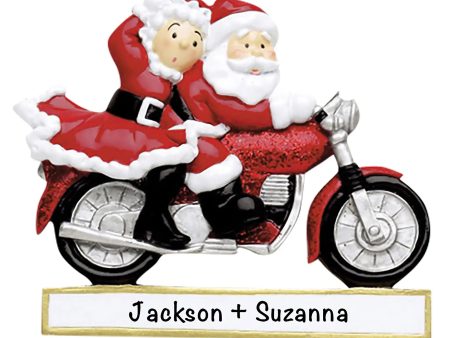 Santa Couple Motorcycle Christmas Ornament Supply