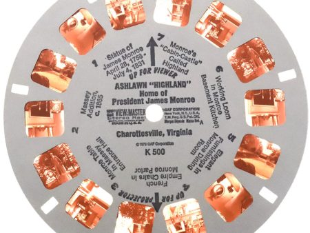 Ashlawn  Highland  Home of J. Monroe - View-Master Special On-Location Reel - 1979 - vintage - K500 For Cheap