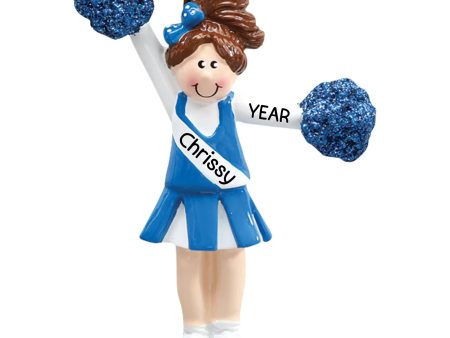 Cheerleader Christmas Ornament - Blue Uniform Hot on Sale