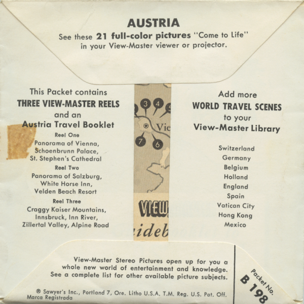 Austria - View-Master 3 Reel Packet - Coin & Stamp - Nations of the World - vintage - B198-S5 Supply