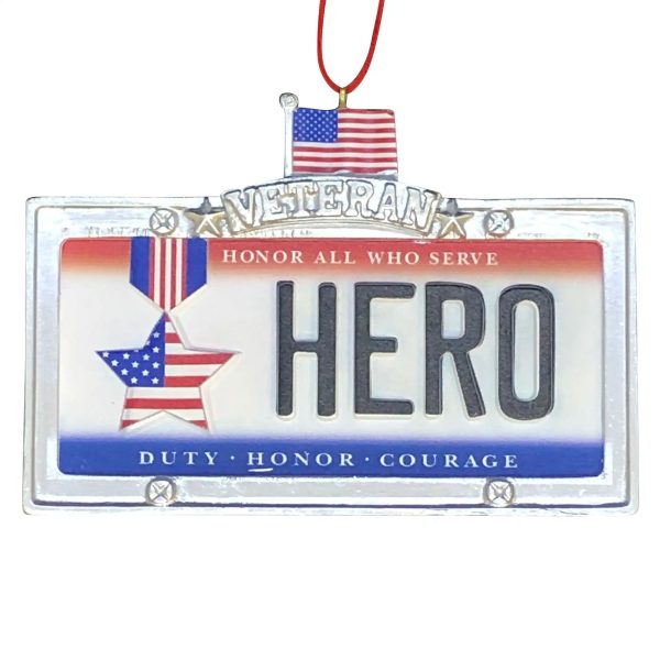 Veteran Hero License Plate Personalized Ornament Fashion