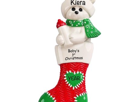 Red Baby s 1st Christmas Ornament Stocking Fashion