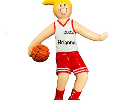 Basketball Girl Christmas Ornament - Blonde Hot on Sale