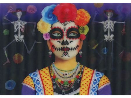 DAY OF THE DEAD -3D Animated  Lenticular Greeting Postcard - NEW Online Hot Sale