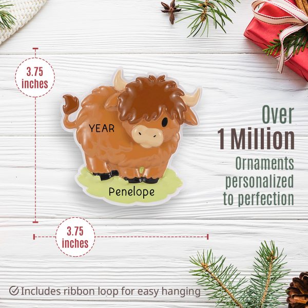 Highland Cow Christmas Ornament Online now