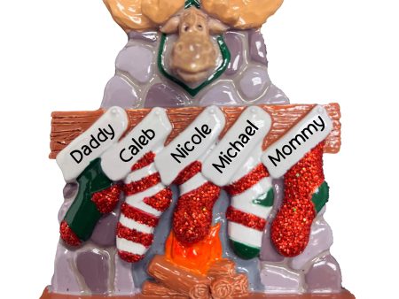 Moose Family of 5 Personalized Ornament Discount