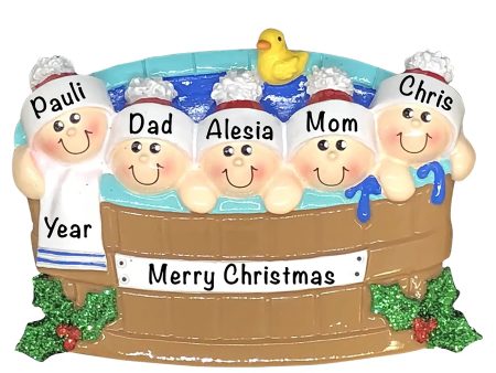 Hot Tub Family of 5 Christmas Ornament Sale