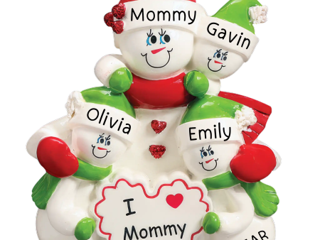 Mom With 3 Children Christmas Ornament Fashion