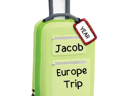 Green Travel Suitcase Christmas Ornament Hot on Sale