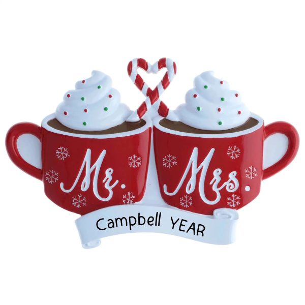 Mr & Mrs Hot Cocoa Christmas Ornament For Sale