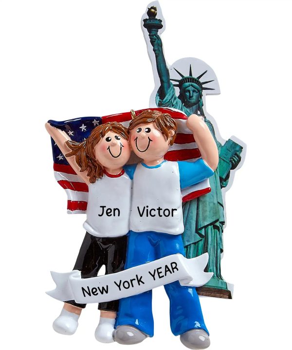 New York Couple Christmas Ornament For Cheap