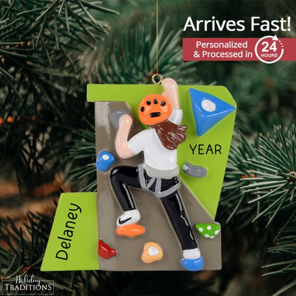 Rock Climbing Christmas Ornament - Girl Sale