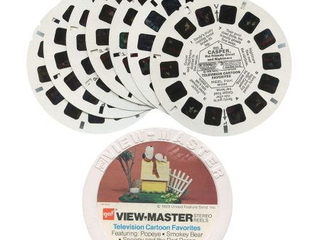 Television Cartoon Favorites - 7 View-Master Reels - vintage - 3D Reels Plus Storage Case - 2733 Fashion