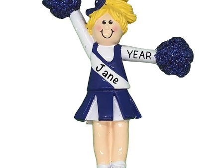 Cheerleader Christmas Ornament - Blue Uniform Blonde Sale