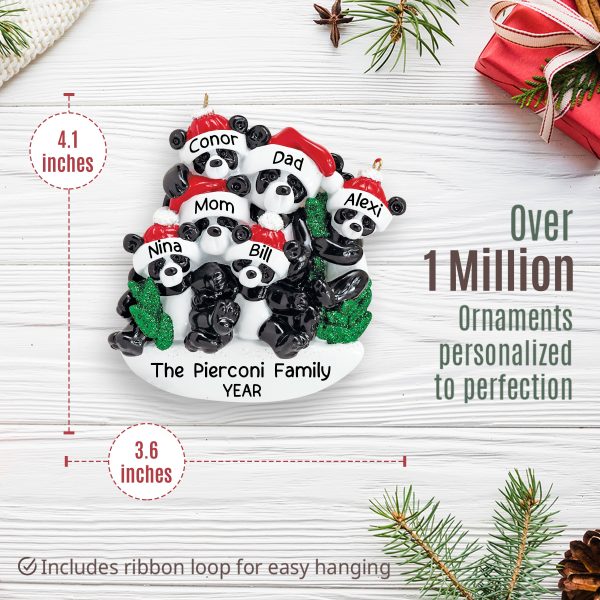 Panda Family of 6 Christmas Ornament Online Hot Sale