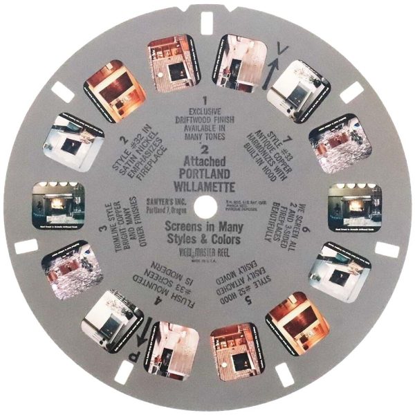 Attached Portland Willamette - Fireplace Screens - View-Master Commercial Reel - vintage Hot on Sale