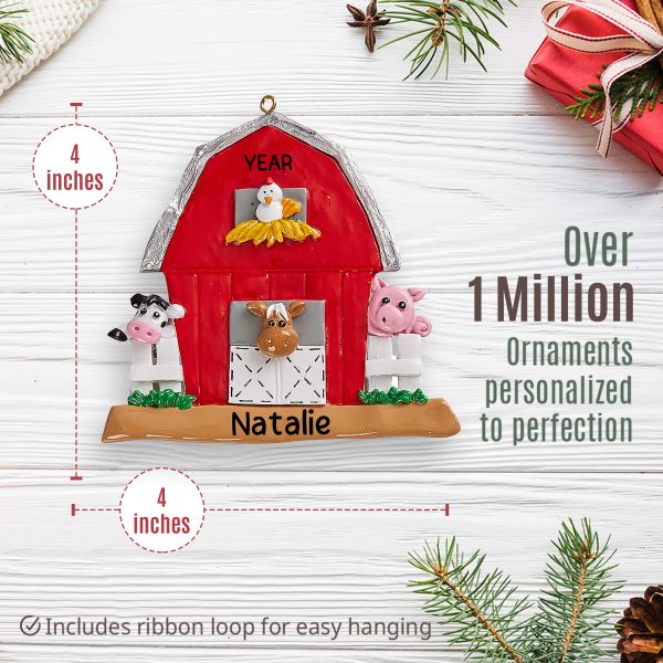 Farmyard Barn Animals Christmas Ornament Online now