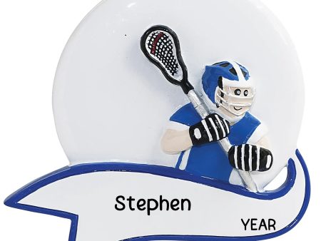 Lacrosse Shot Boy Personalized Ornament For Sale