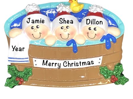 Hot Tub Family of 3 Christmas Ornament Supply